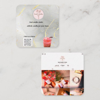 Élégant Carte de visite de bougie | Studio de boug