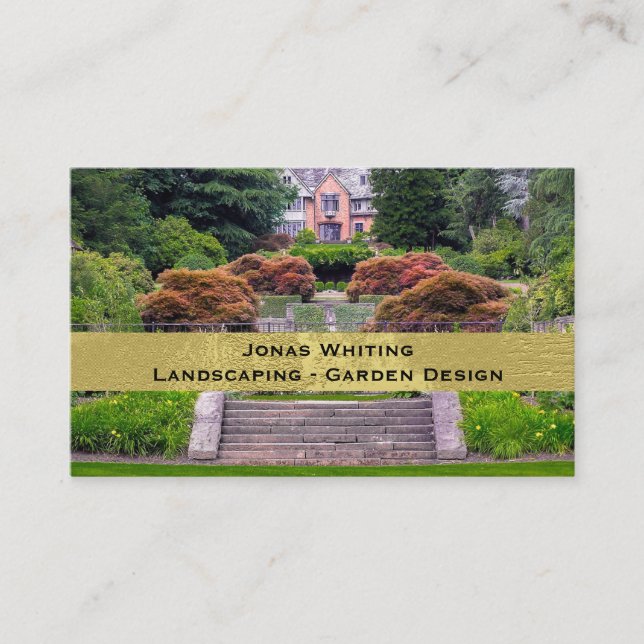 Élégant Carte de visite de jardinage photo (Devant)
