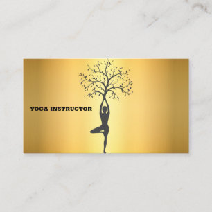 Elégant carte de visite de yoga doré pour vous aff