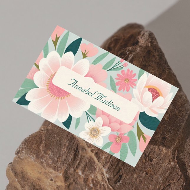 Élégant Carte de visite floral avec code QR | DP7 (best business card online design template minimal attractive stunning floral trending modern design)