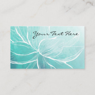 Élégant Carte de visite Floral Bleu