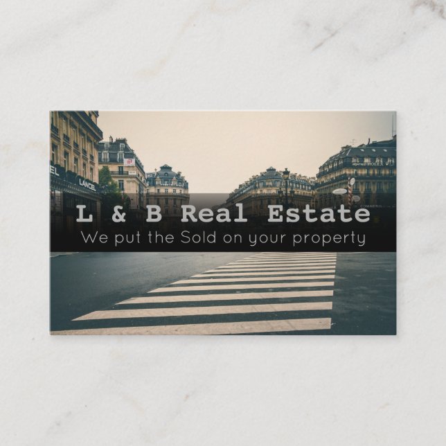 Élégant Carte de visite immobilier - Personnalisab (Devant)