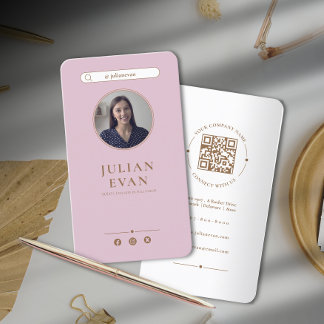 Élégant Carte de visite Instagram Dusty rose