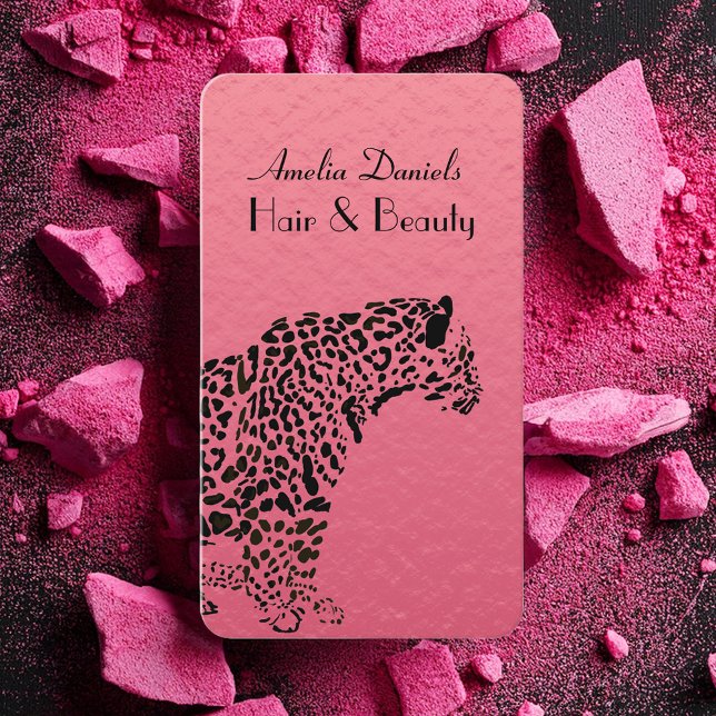 Élégant Carte de visite Jaguar rose et noir (Créateur téléchargé)