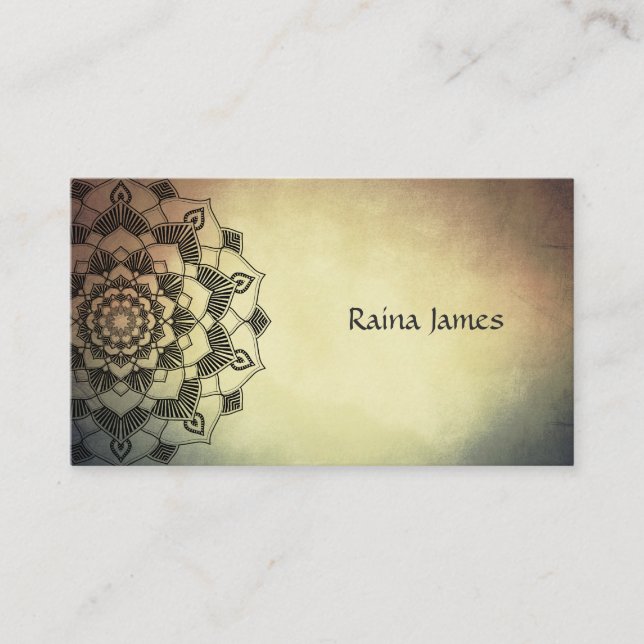 Élégant Carte de visite Lotus Mandala (Devant)