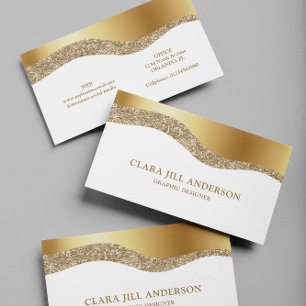 Élégant Carte de visite moderne Faux Gold Standard