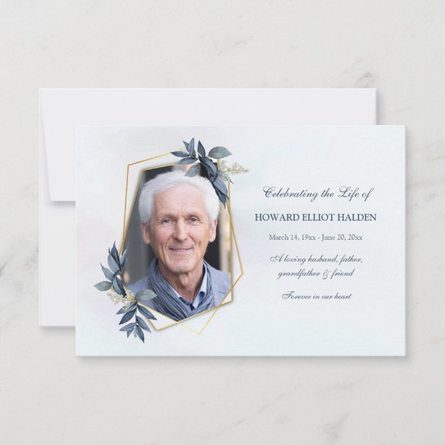 Élégant Carte photo commémoratif Leaf (Devant)