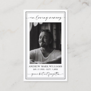 Élégant Carte photo de prière funéraire moderne