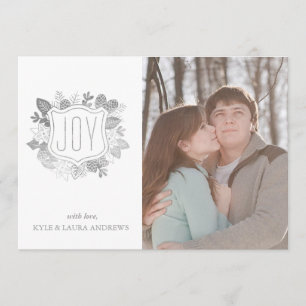 Élégant Carte photo d'huile d'hiver Faux Silver Fo