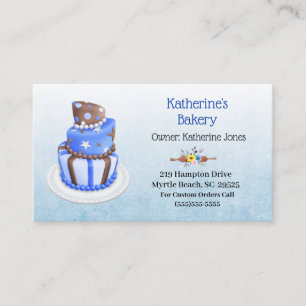 Élégant Cartes de visite de boulangerie de gâteaux
