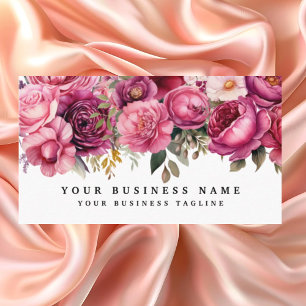 Élégant Cartes de visite de Fleurs Roses Claires