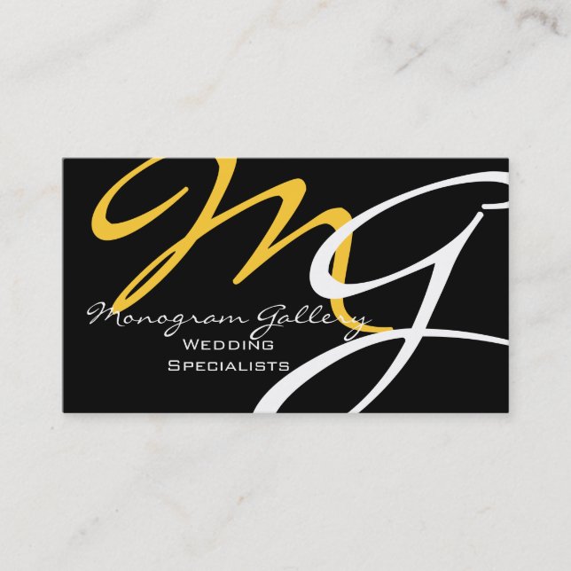 Élégant Cartes de visite de Monogramme moderne (Devant)