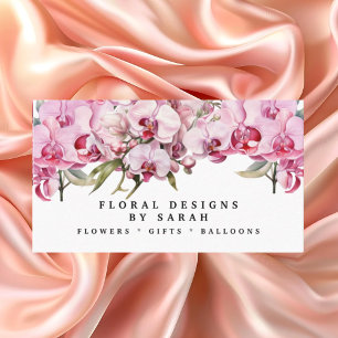 Élégant Cartes de visite d'orchidées roses