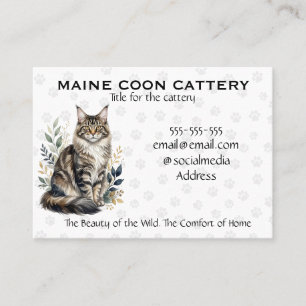 Élégant Cartes de visite pour élevage de Maine Coo