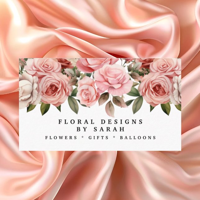 Élégant Cartes de visite roses roses (Créateur téléchargé)