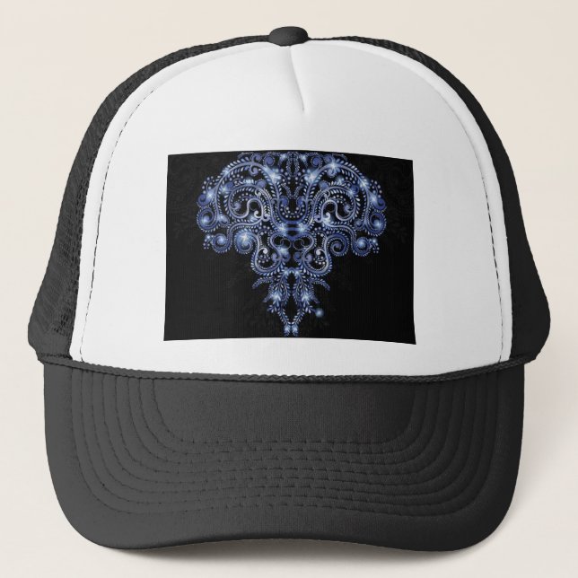 Élégant Casquette bleu scintillant (Devant)