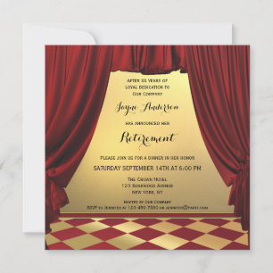 Élégant Centre Stage Retraite Party Invitation