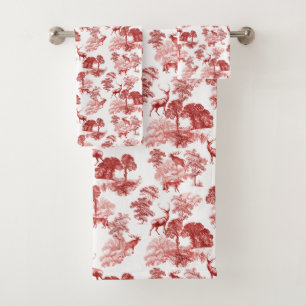 Elégant Cerf de Toile Rouge Français Vintage
