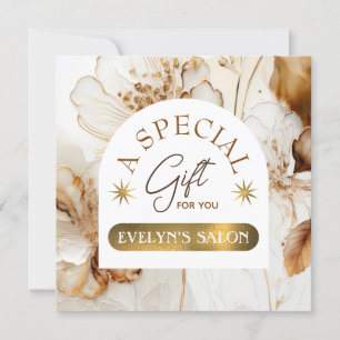 Élégant certificat cadeau de fleurs brunes