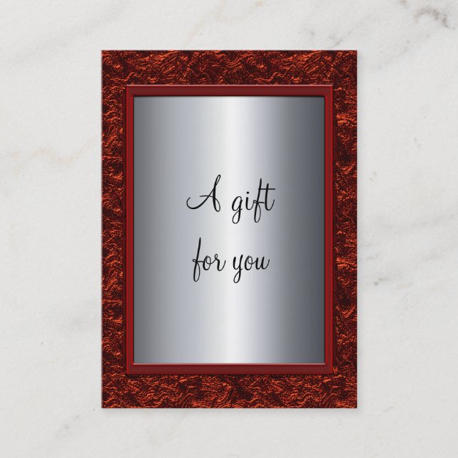Élégant certificat cadeau de Noël rouge et argent  (Devant)