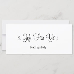 Élégant certificat cadeau de salon Spa noir et bla