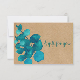 Élégant certificat cadeau Eucalyptus rustique