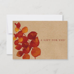 Élégant certificat cadeau Eucalyptus rustique