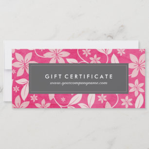 Élégant certificat cadeau floral