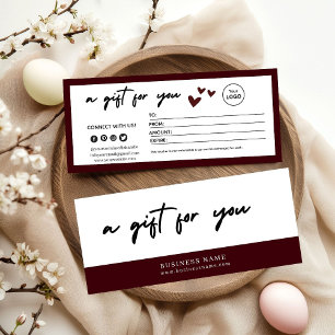 Élégant certificat-cadeau rouge
