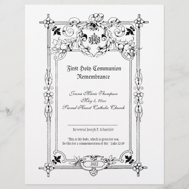 Élégant certificat de souvenir de la sainte commun (Devant)