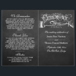 Élégant Chalkboard Mariage programmes de cérémonie<br><div class="desc">Élégant programme de cérémonie de Mariage de tableau noir.</div>