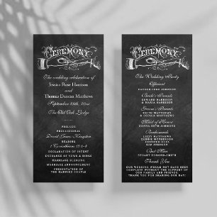 Élégant Chalkboard Mariage programmes de cérémonie