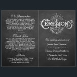 Élégant Chalkboard Mariage programmes de cérémonie<br><div class="desc">Élégant programme de cérémonie de Mariage de tableau noir.</div>