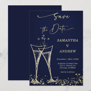 Élégant Champagne Carte de Faire-Part de Mariage