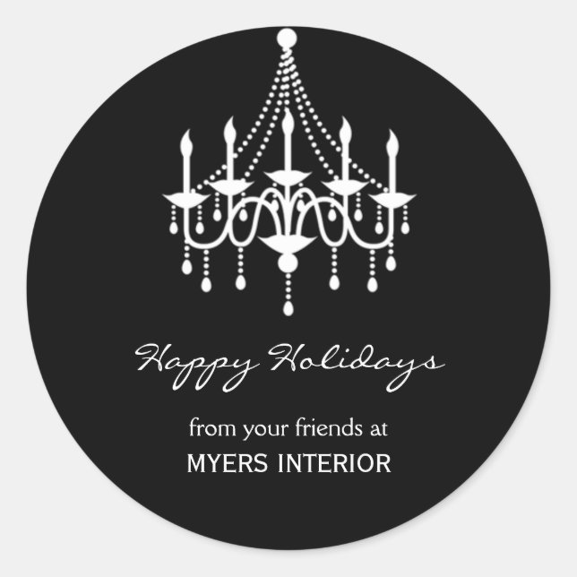 Élégant chandelier Favoriser Sticker - Noir (Devant)