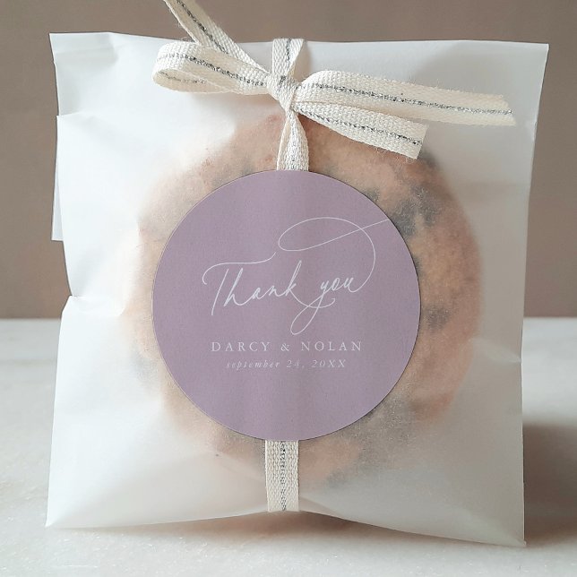 Élégant charmant Stickers Merci Mariage rose (Créateur téléchargé)