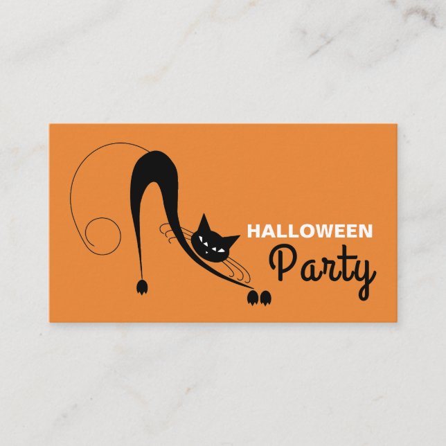 Élégant chat, Halloween Party Ticket Invitation (Devant)