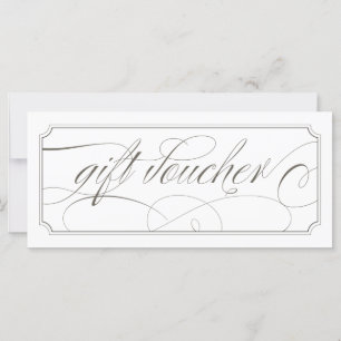 Élégant chèque-cadeau de script gris français