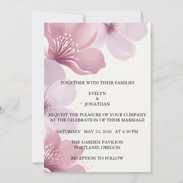 Elegant Cherry Blossom Save the Date (Devant)