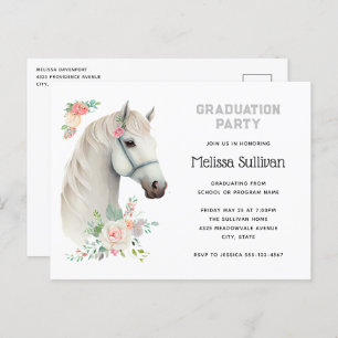 Élégant Cheval Blanc Boho Floral Invitation