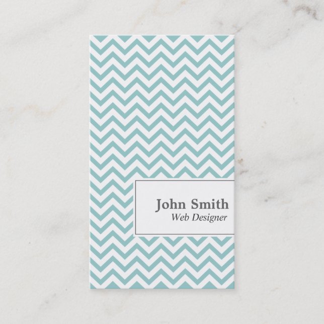 Elegant Chevron Stripes Carte de visite Web Design (Devant)