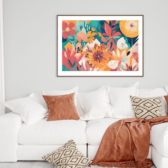 Elégant Chic Art Moderne Poster (Summer Flower Elegant Chic Modern Art Poster)