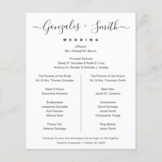 Elegant Chic Black Blanc Simple fête de mariée (Devant)