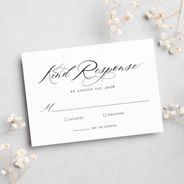Elégant Chic Calligraphie Mariage carte RSVP (Créateur téléchargé)