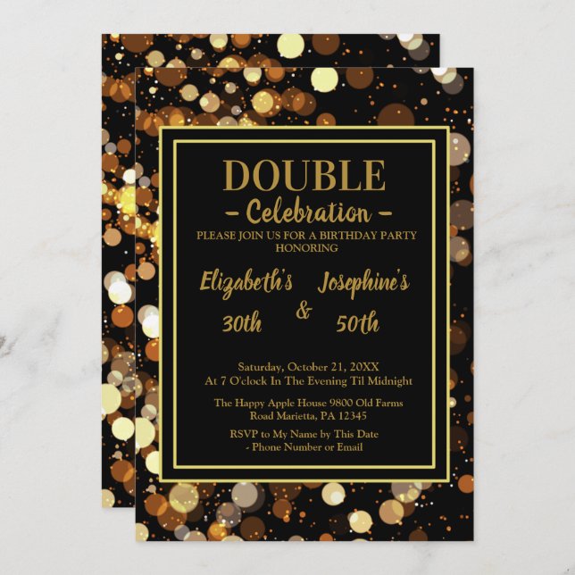 Élégant Chic Double Invitation Soiree (Devant / Derrière)