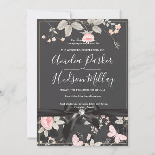 Élégant chic faire-part de mariage floral