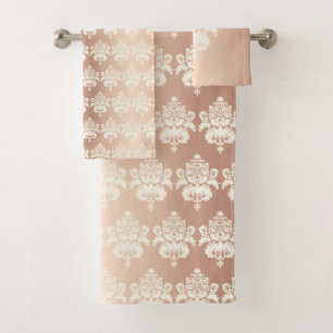 Élégant Chic Glow Rose Gold Damask