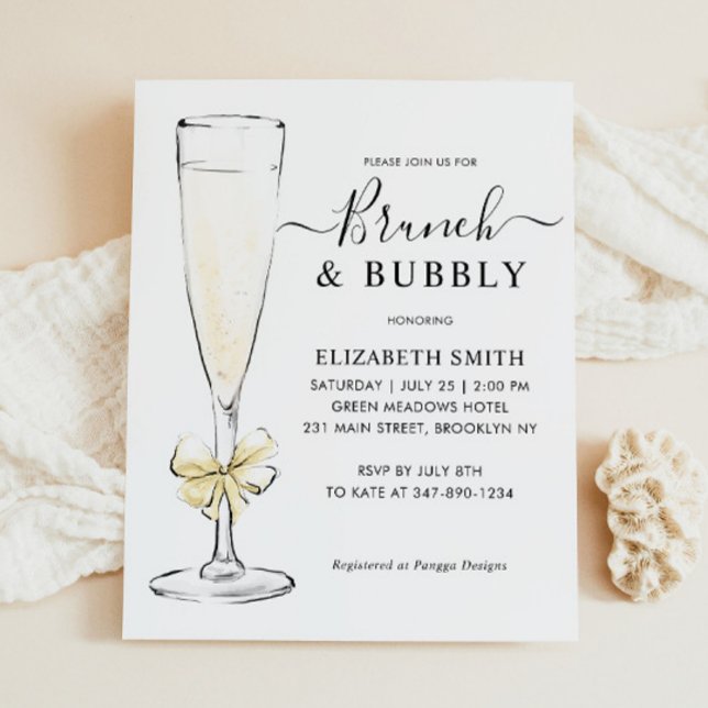 Elegant Chic Gold Brunch and Bubbly Bridal Shower (Créateur téléchargé)