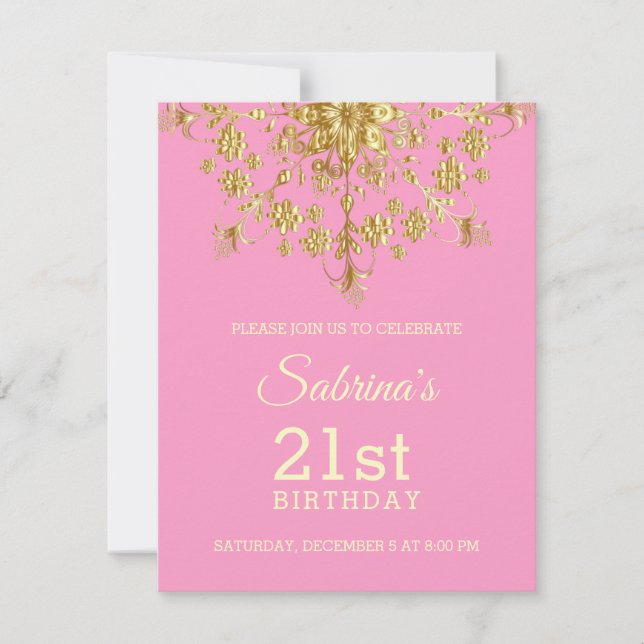 Elegant Chic Gold Invitation Anniversaire (Devant)