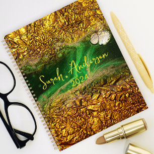 Élégant Chic Gold Metallic Phuile verte Année 2024
